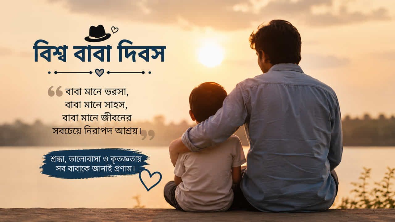 বিশ্ব বাবা দিবস আজ: ভালোবাসা, ত্যাগ ও দায়িত্ববোধের প্রতীক বাবাদের প্রতি শ্রদ্ধা