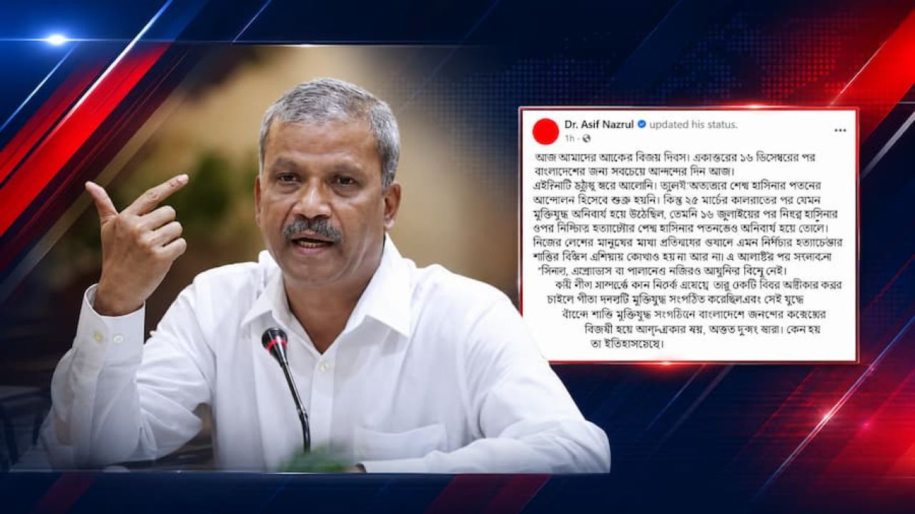 আওয়ামী লীগের পতনের কারণ দলটিরই খুঁজে বের করা উচিত: আসিফ নজরুল